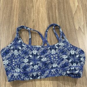 GAIAM Blue and White Patterned Sports Bra